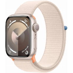 Apple Watch Series 9, 45 мм, корпус из алюминия цвета «сияющая звезда», нейлоновый ремешок цвета «сияющая звезда»