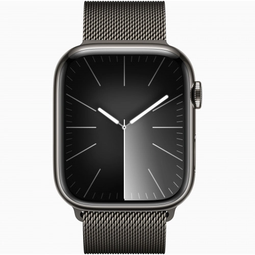 Apple Watch Series 9, 41 мм, стальные графитового цвета, миланский сетчатый браслет