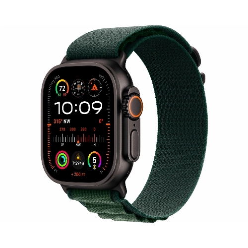 Apple Watch Ultra 2 (2024) GPS + Cellular 49 мм Black Titanium Case with Dark Green Alpine Loop Large