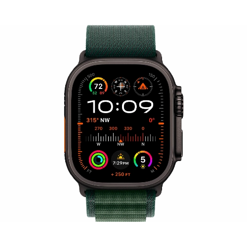 Apple Watch Ultra 2 (2024) GPS + Cellular 49 мм Black Titanium Case with Dark Green Alpine Loop Small