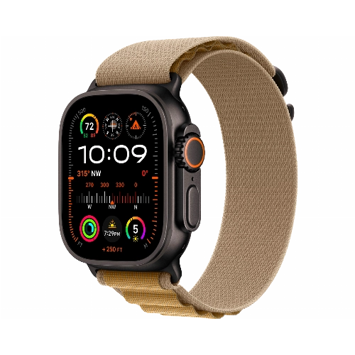 Apple Watch Ultra 2 (2024) GPS + Cellular 49 мм Black Titanium Case with Tan Alpine Loop Small