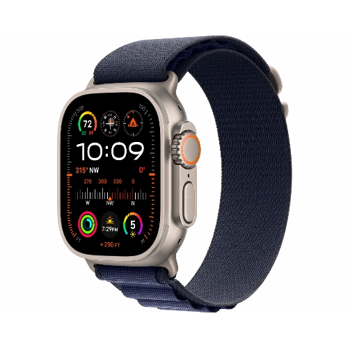 Apple Watch Ultra 2 (2024) GPS + Cellular 49 mm Natural Titanium Case with Navy Alpine Loop Large