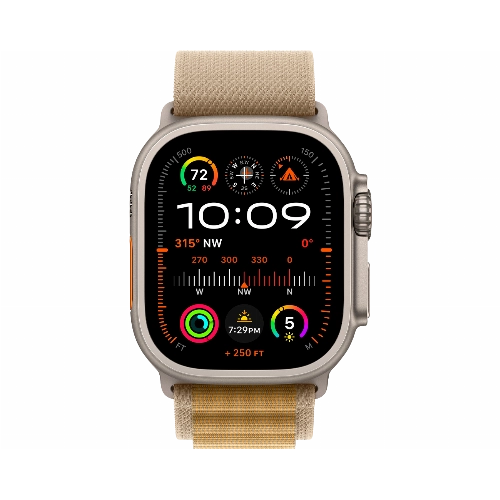 Apple Watch Ultra 2 (2024) GPS + Cellular 49 mm Natural Titanium Case with Tan Alpine Loop Small