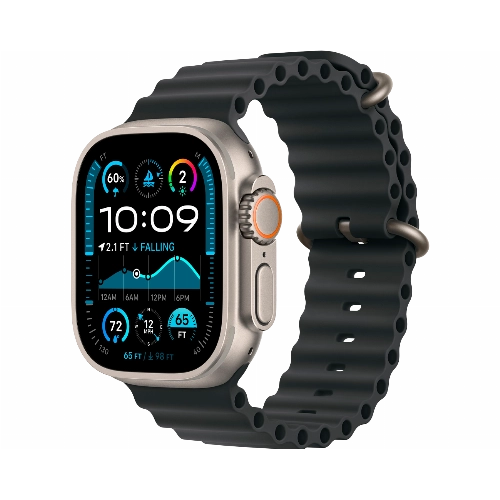 Apple Watch Ultra 2 (2024) GPS + Cellular 49 мм Natural Titanium Case with Black Ocean Band Large