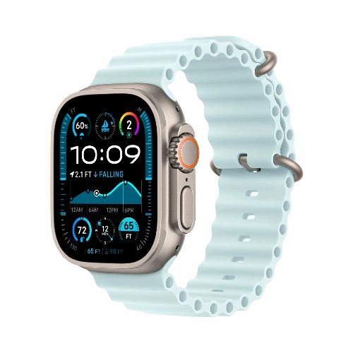 Apple Watch Ultra 2 (2024) GPS + Cellular 49 мм Natural Titanium Case with Ice Blue Ocean Band Large