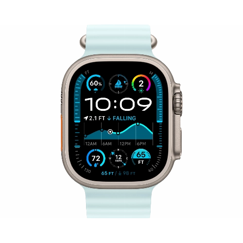 Apple Watch Ultra 2 (2024) GPS + Cellular 49 мм Natural Titanium Case with Ice Blue Ocean Band Small