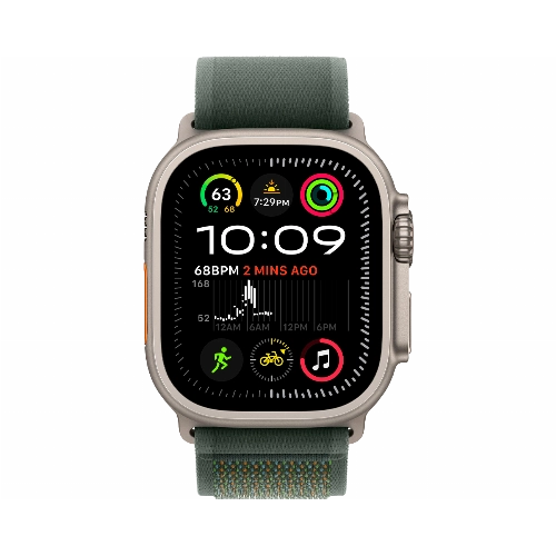 Apple Watch Ultra 2 (2024) GPS + Cellular 49 мм Natural Titanium Case with Green Trail Loop Medium