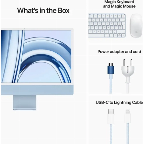 Apple iMac 24" Retina 4,5K (Z19L001AY), M3 (8C CPU, 10C GPU), 16 ГБ, 512 ГБ SSD, синий