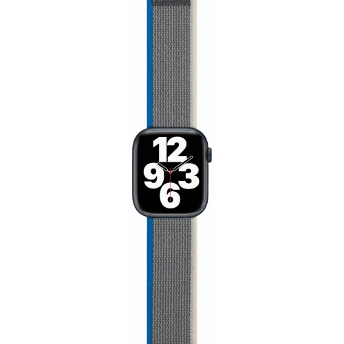 Ремешок moonfish для Apple Watch 38/40/41 мм, нейлон, голубой/серый
