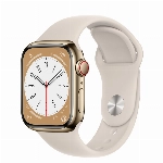 Умные часы Apple Watch Series 8 41 мм Gold Stainless Steel with White Sport Band