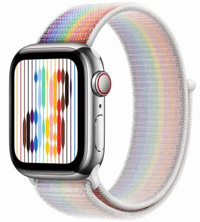 Умные часы Apple Watch Series 8 45 мм Silver Stainless Steel with Pride Edition Sport Loop, размер S/M