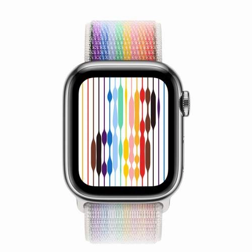 Умные часы Apple Watch Series 8 45 мм Silver Stainless Steel with Pride Edition Sport Loop, размер S/M