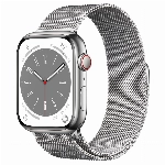 Умные часы Apple Watch Series 8 45 мм Silver Stainless Steel with Silver Milanese Loop, размер R