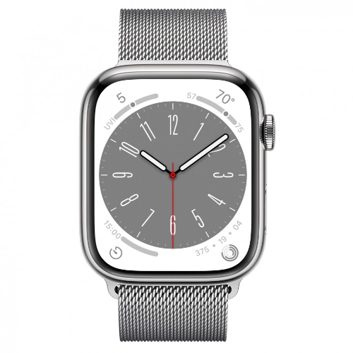 Умные часы Apple Watch Series 8 45 мм Silver Stainless Steel with Silver Milanese Loop, размер R