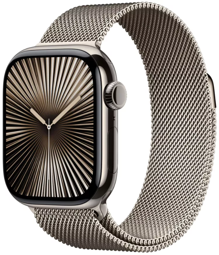 Умные часы Apple Watch Series 10 46 мм, M/L 140-245 мм, Titanium Case Cellular, Milanese Loop, Natural