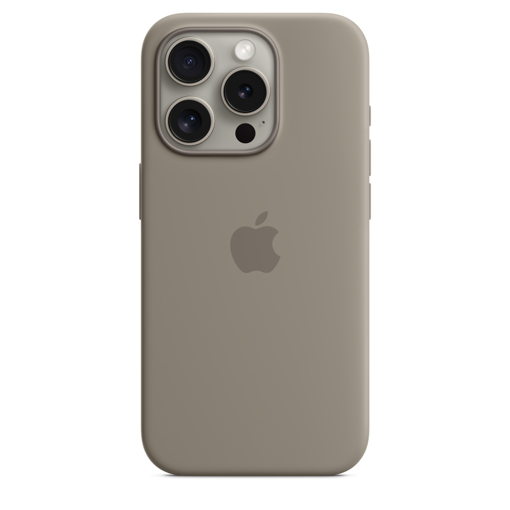 Чехол силиконовый с MagSafe Silicon Case 15 Pro Clay / серый